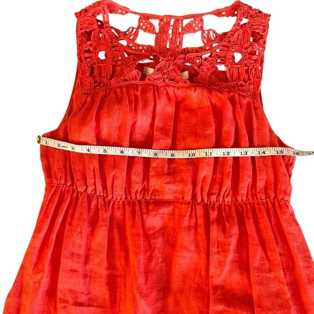 STUDIO M vintage Linen and crochet mini dress SZ S - Picture 2 of 6